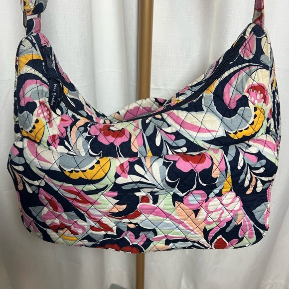 Vera Bradley Vibrant Pink & Yellow Shoulder Bag Adjustable Strap and Wallet - Picture 2 of 8